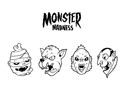 Monstermadness creature madness monster mummy stickers vampire werewolf