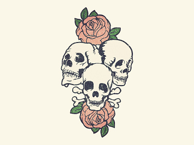 Skulls N Roses bones flash rose roses skull skulls tattoo tattoo flash