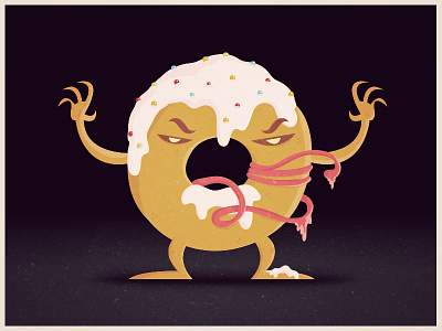 Evil Donut donut evil illustration tongue