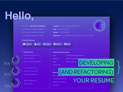Developing And Refactoring Your Resume design gradient graphic illustration infographics trend
