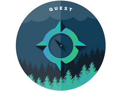 Badge Design for Quest AWS CSA Associate - Cloud Assessments 3d art badge blue clean design flat gradient icon illustration logo vector