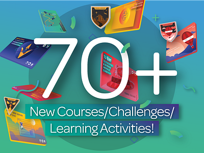 70 New Courses/Challenges/Learning Activities card color design graphic illustration trend ui ux