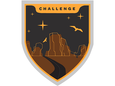 Badge Design Amazon S3 Solutions Challenge badge desert design graphic mountains