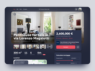 Buying a property. Apartment detail page. apartment buy buying card property real estate rent sell ui ux
