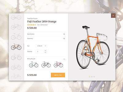 Сard Product bicycle bike card clean fixed product simple ui ux