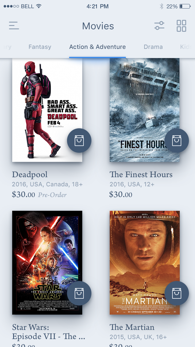 Store. Movies Cataloge & Menu by Oleg Toptalov on Dribbble