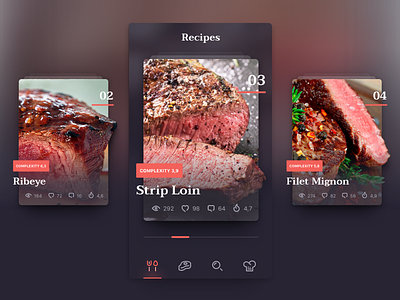 Kitchen Steak App. Recipes. app beef bull kitchen mobile steak ui