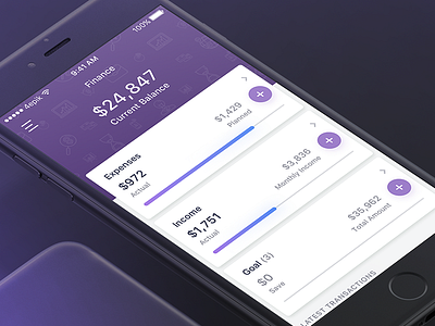 Finance App day expenses finance goal income mobile month ui ux year
