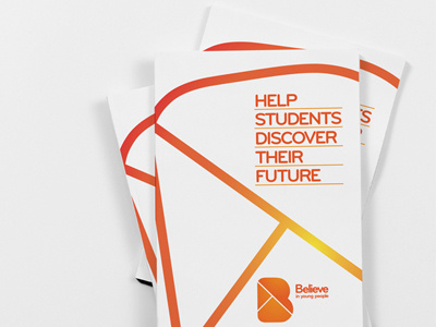 Brochure stack b brand brandmark brochure cover logo orange