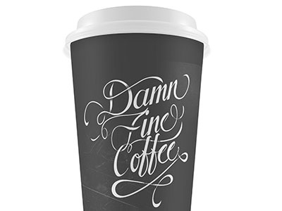 Damn Fine Coffee Cup branding coffee cup custom lettering packaging peaks script twin peaks