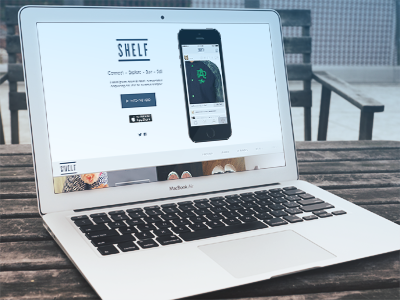 Shelf Desktop app page ecommerce homepage landing page