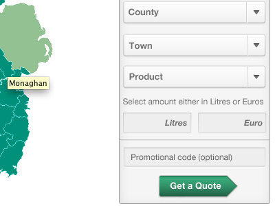 Instant Quote quote box selection box form