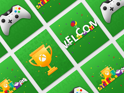 Microsoft Rewards Banners banner branding design flat graphic design icon illustration landing page logo microsoft minimal mobile mobile ui ui design ux ui design vector web xbox