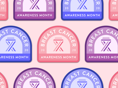 Breast Cancer Awareness Month badge branding color palette colors design flat graphic design icon illustration line art lines logo minimal ribbon sticker vector web design