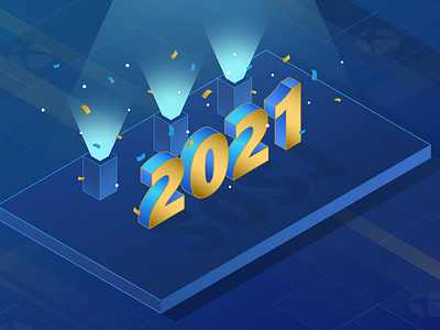 Happy New Year! 3d app branding gradient holidays icon illustration isometric january microsoft new year new years new years eve ui vector xbox