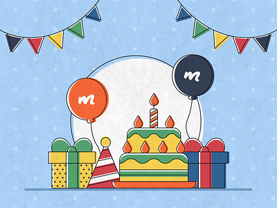 Happy Birthday! branding celebrate design flat graphic design icon illustration minimal vector