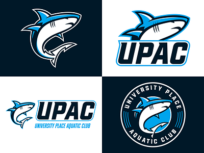 UPAC Logo branding flat graphic design icon illustration logo minimal shark sports team vector