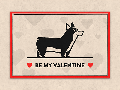 Happy Valentine's Day! branding dog flat graphic design heart icon illustration logo love minimal print valentines day vector
