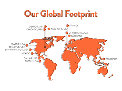 Global Footprint Map graphic design illustration minimal vector