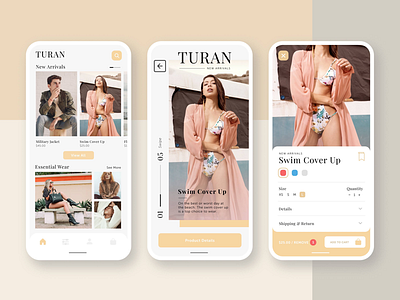 Turan Fashion e-commerce app app design clothing design daily ui design ecommerce fashion app mobile mobile app mobile ui shopping app ui design
