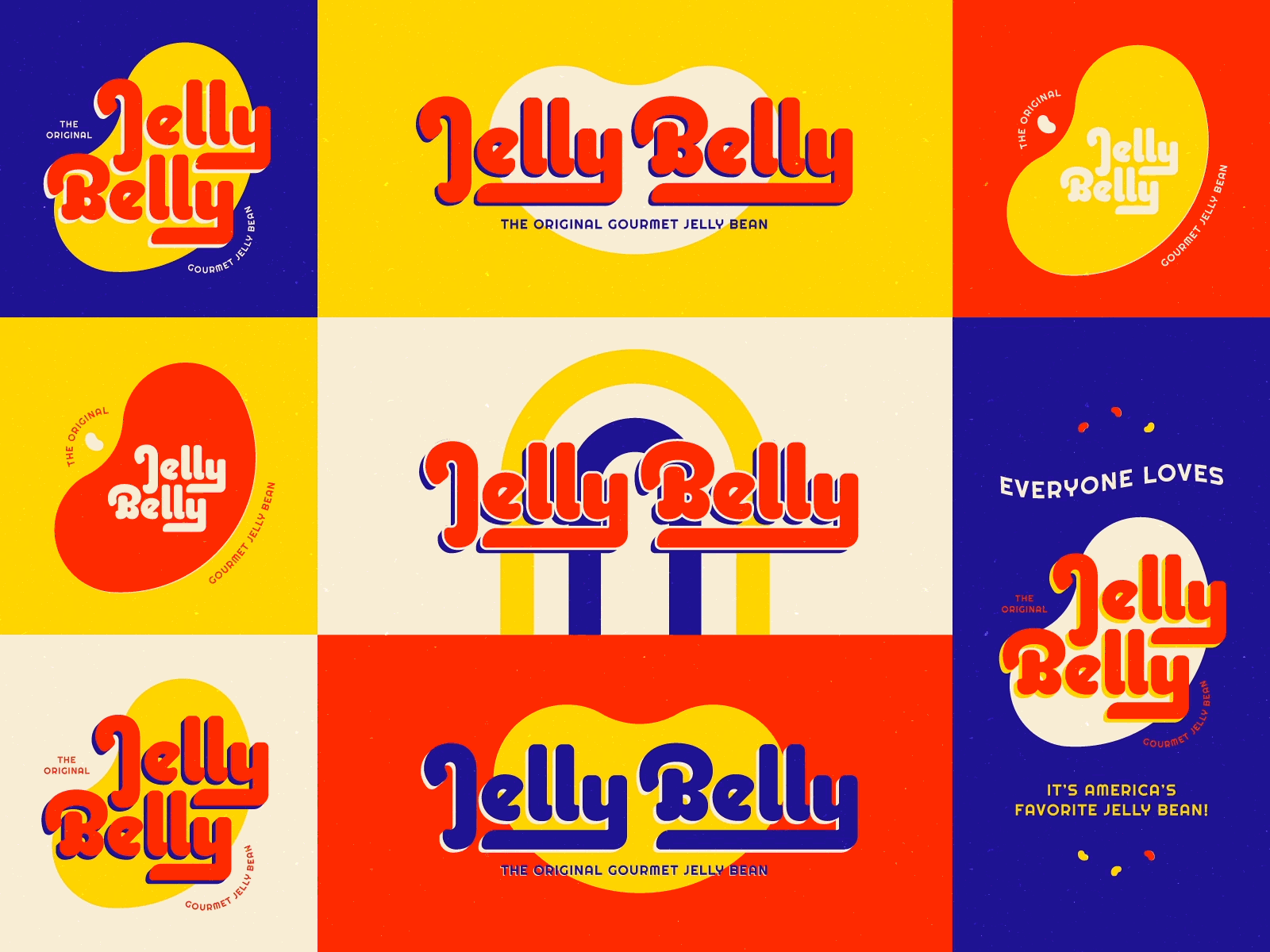 Jelly Belly Logo Redesign candy design jelly beans jelly belly logo logo redesign logo update primary colors retro revamp stylized