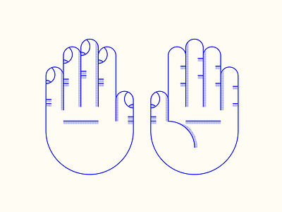 back front back of hand design halftone hands illustration line palm palm of hand simple stylized vector