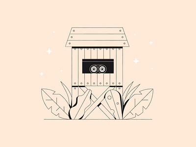 Vectober 15 – Outpost binoculars design hideout illustration inktober jungle look out minimal outpost shack stylized vectober vector