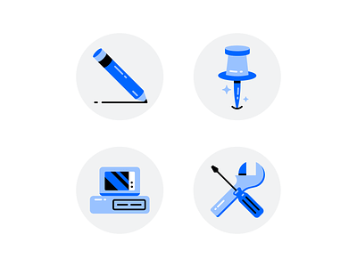 Shiny Icons computer design flathead iconset illustration pencil pin screwdriver stylized thumbtack wrench
