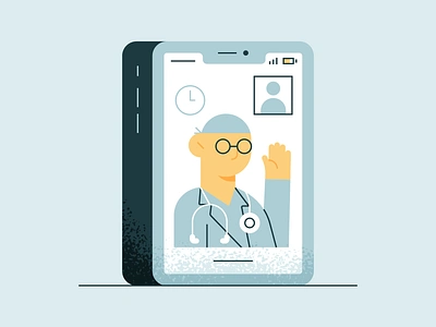 Virtual Healthcare consultation covid 19 design doctor healthcare illustration iphone new normal pandemic stylized virtual