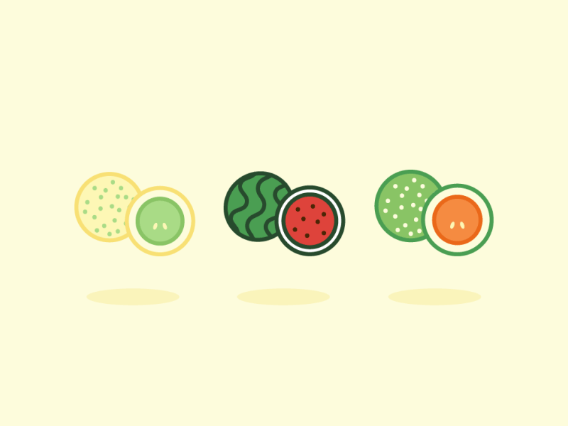 Melonz animation art cantaloupe design fruit honeydew line melons stylized watermelon