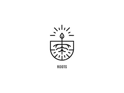 Roots clean design distressed line logo minimal roots simple stylized