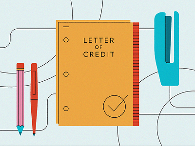 Letter of Credit clean credit design illustration letter line stationary stylized