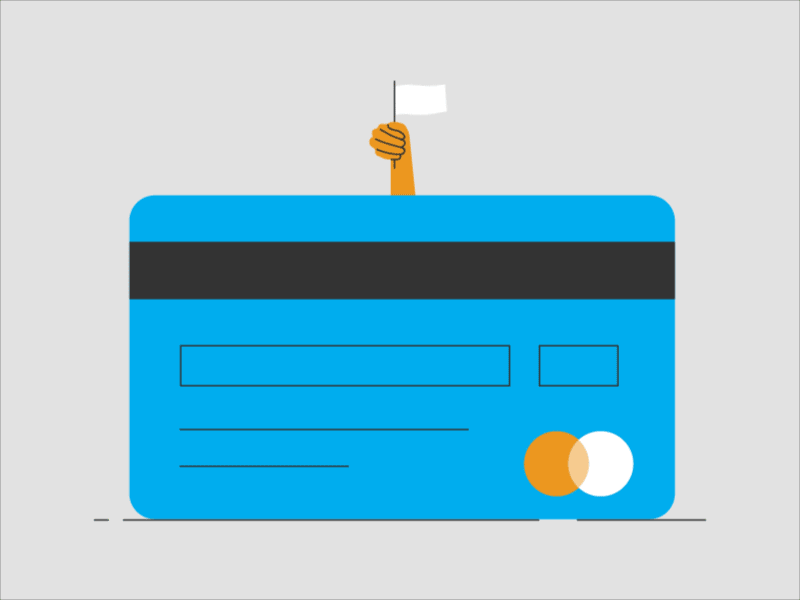 Credit Card Debt card credit credit card debt debt defeat design flag hand illustration line stylized surrender