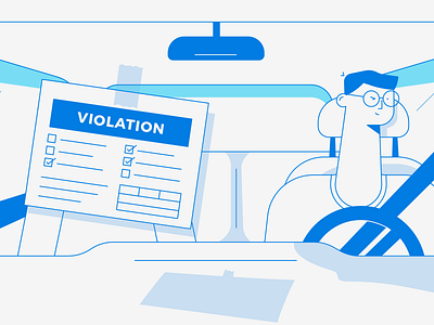 Ignoring Traffic Tickets car design driving illustration line stylized ticket