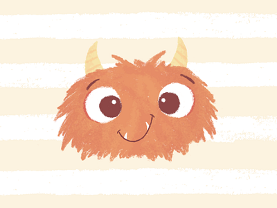 Monster childrens cute design friendly hairy illustration monster stylized