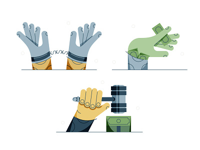 Money Hands chain debt design hands illustration law money stylized vector