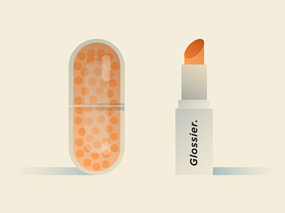 Ritual + Glossier brands d2c marketing design glossier illustration lipstick ritual stylized vitamin