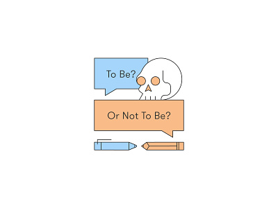 to be or not to be design difficult question hamlet illustration line design monologue pen pencil shakespeare skull speech stylized to be or not to be