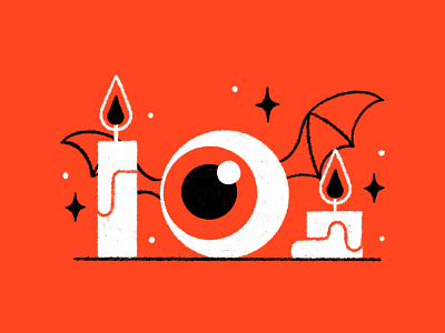 Spoopy Szn black flame candles design drawing eye bat halloween illustration spooky spoopy stylized