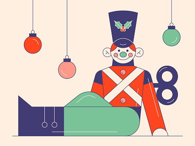 Christmas Toy Soldier character christmas design holiday illustration line ornaments soldier stylized toy toy soldier