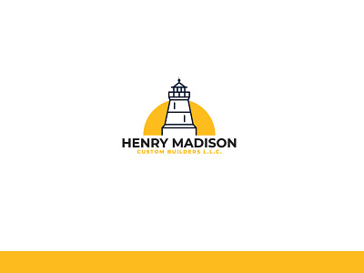 Henry Madison Custom Builders L.L.C Logo Design branding flat logo graphic design lighthouse logo logo minimal logo modern logo
