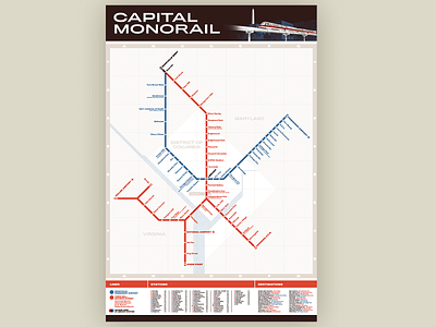 DC Monorail Map dc monorail transit map washington dc