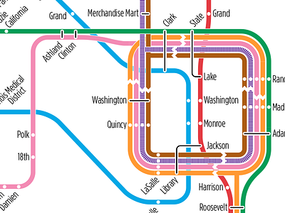 Chicago Loop Transit Map Study chicago map transit map