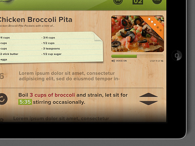 Cooking App UI cooking education ios ipad recipe ui