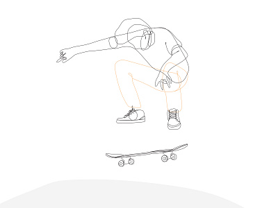 skater design drawing illustrator line art lines ollie olly skateboarding skater wall art