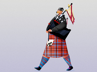 Bagpiper bagpiper character design illustration photoshop wacom