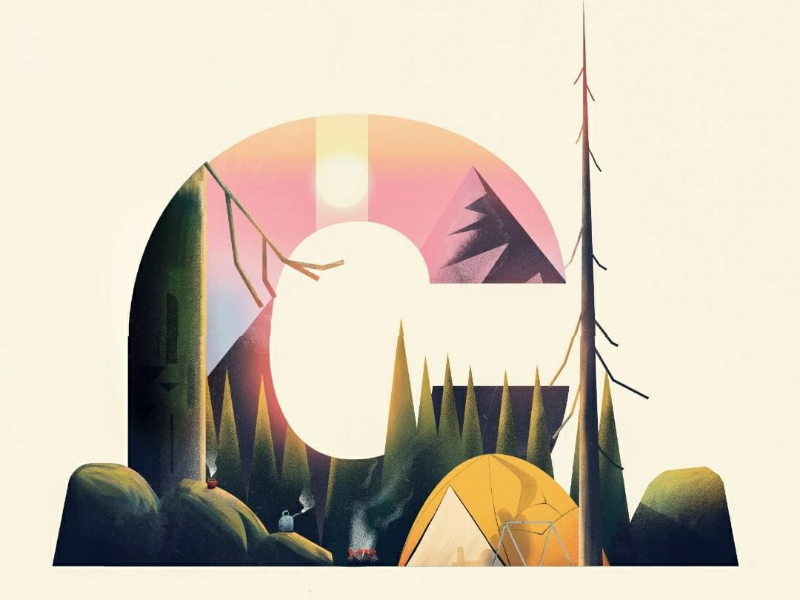 C for Camping And some Coffee camp woods coffee 36daysoftype
