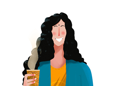 That Desi Coffee Girl art character illustration photoshop wacom