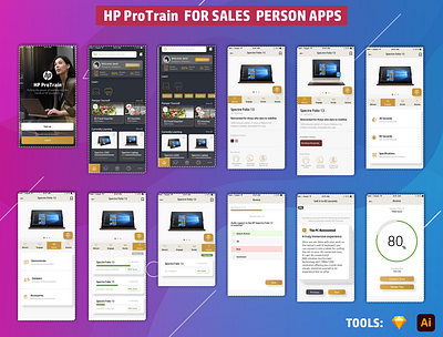 HP ProTrain Training Apps app design icon ui ux