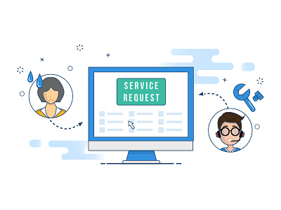 Service request icon one time solution query service request